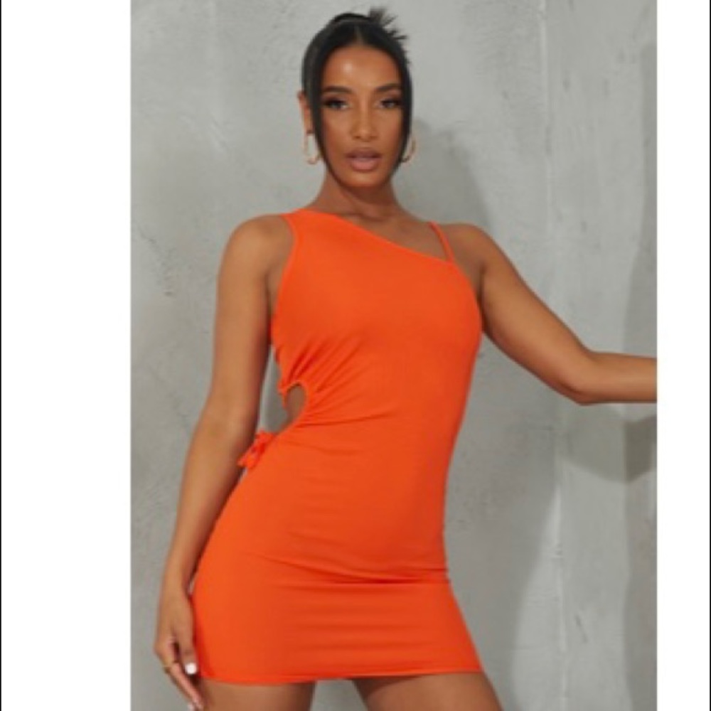 Orange Cut Out Bodycon Dress